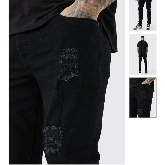 TALL SKINNY STRETCH RIP AND REPAIR JEAN - Picture 2 of 3